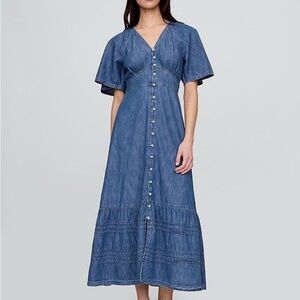 ISO GAP Blue Denim Maxi Dress
